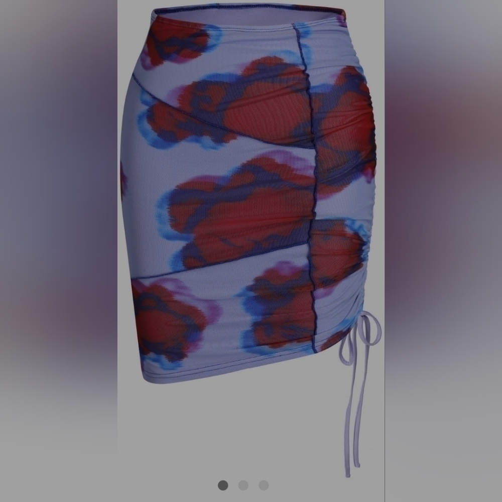 CIDER Dyed Mesh Mini Skirt L